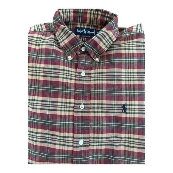 Ralph Lauren Mens XL Shirt Button Down Classic Fit Plaid Cotton Dad Cabin Woodsy - Picture 1 of 6